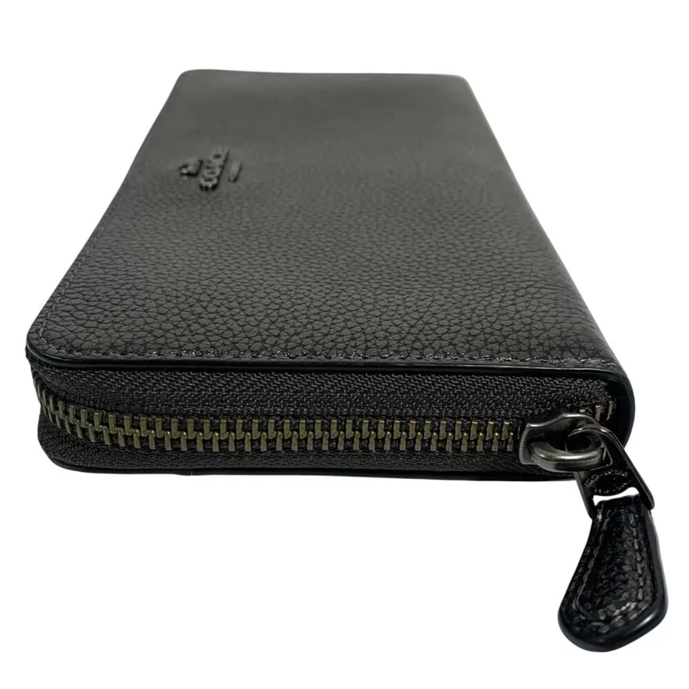 COACH Outlet Accordion Zip Around Wallet Metallic Polished Leather F23554 - Picture 5 of 11